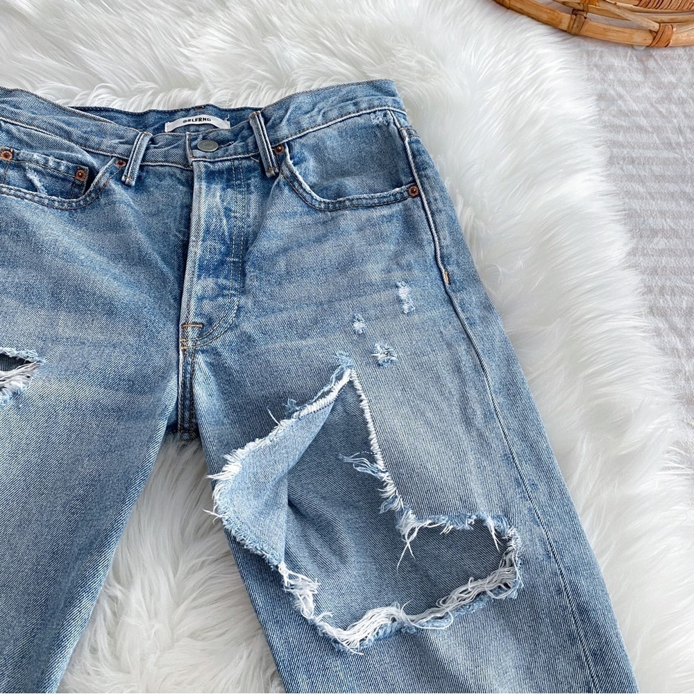 GRLFRND Karolina High-Rise Slashed Jeans A Little More Love Distressed Raw Hem - Picture 8 of 16